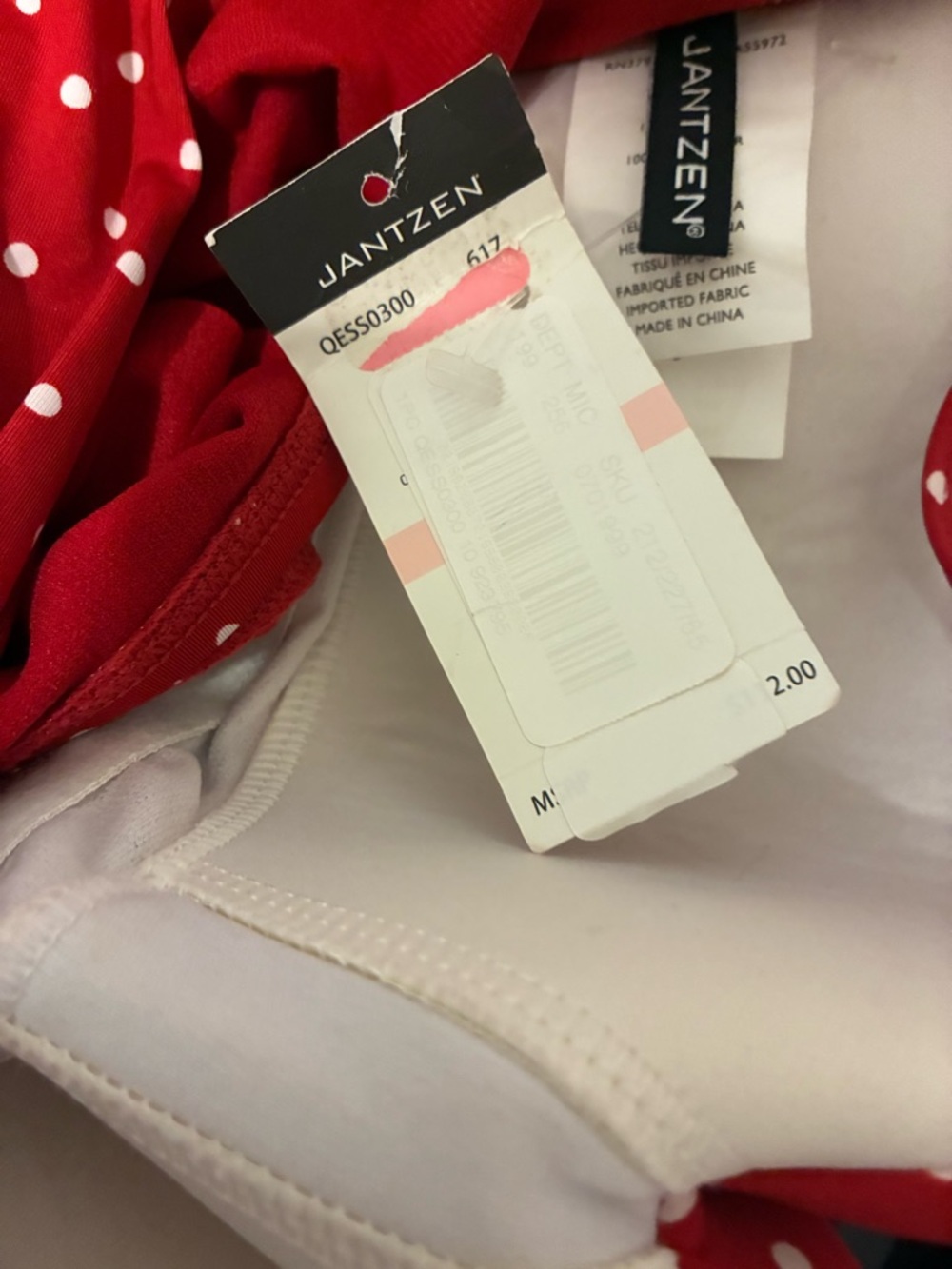 Jantzen Swim Dress One Piece 10 Retro Pinup Red Polka Dot Twist Front - Picture 7 of 7